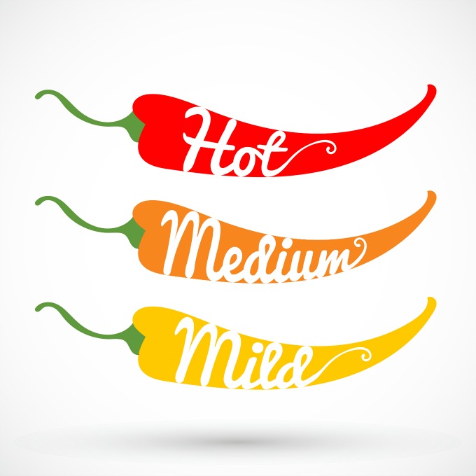 Hot, Medium Mild Pepper Poster