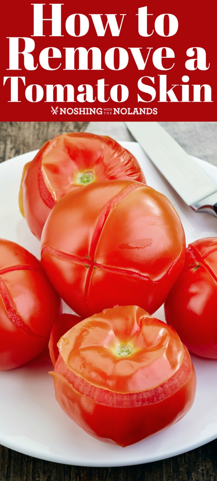 How to Remove a Tomato Skin is easy when you know how. Perfect for sauces and all your canning needs. #removingtomatoskins #howtowithtomatoes #tomatoes #canning