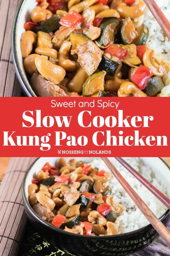 This Sweet and Spicy Kung Pao Chicken packs some heat and spice but you can tone is down to taste!! #crockpot #easy #healthy #spicy