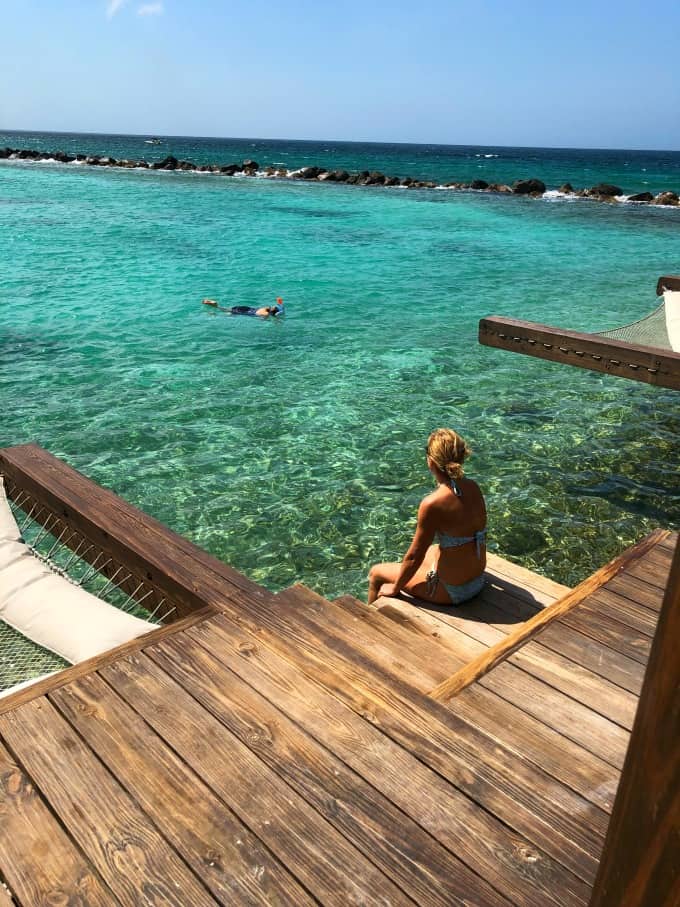 Snorkeling from the cabana, Aruba