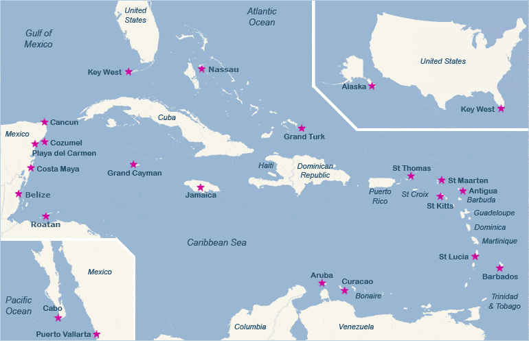 Map of the Carribbean
