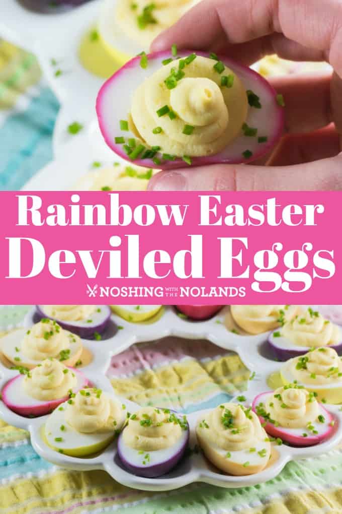 Rainbow Easter Deviled Eggs pin for Pinterest