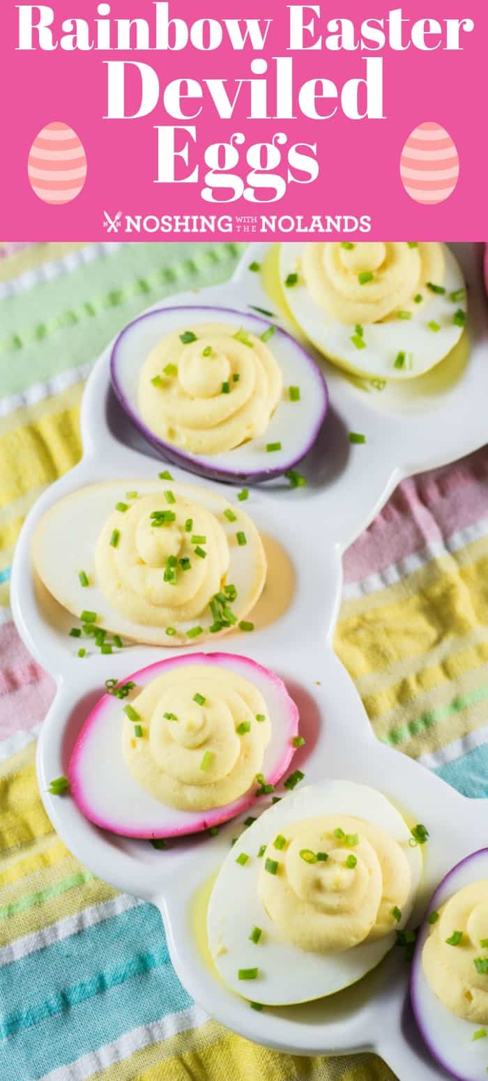 Rainbow Easter Deviled Eggs pin for Pinterest