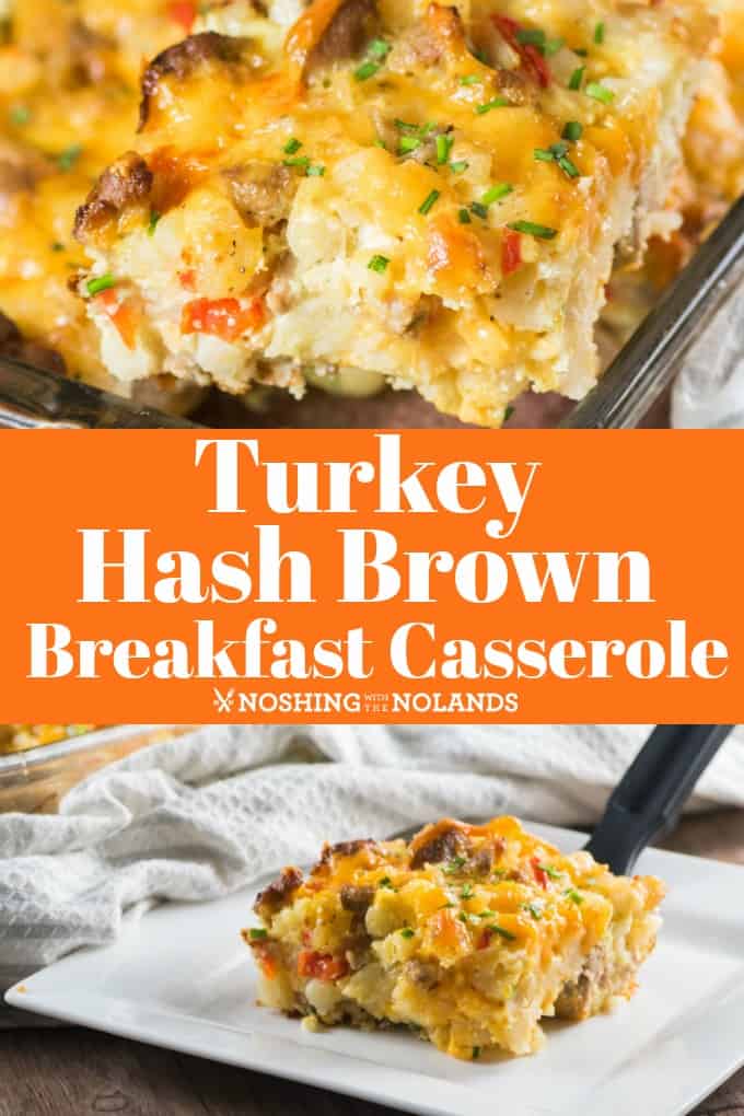 This amazing Turkey Sausage Hash Brown Breakfast Casserole is perfect for a brunch for Easter, Mother's Day, Father's Day or anytime!! #turkey #hashbrowns #casserole #brunch