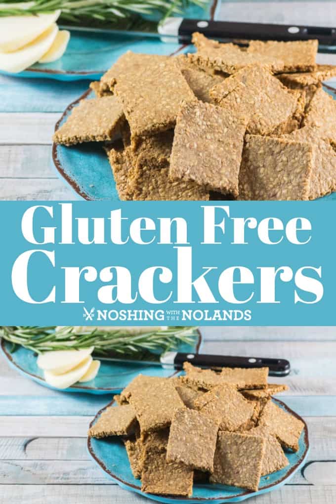 This Gluten Free Crackers Recipe will be a keeper as it is so easy to make and requires only four ingredients!! #glutenfree #crackers #sunflowerseeds #sesameseeds