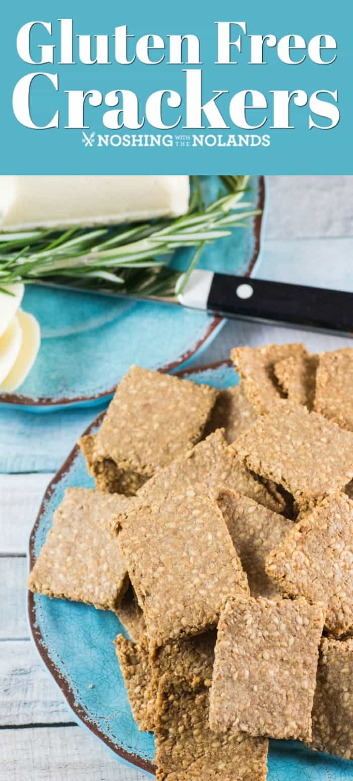 This Gluten Free Crackers Recipe will be a keeper as it is so easy to make and requires only four ingredients!! #glutenfree #crackers #sunflowerseeds #sesameseeds