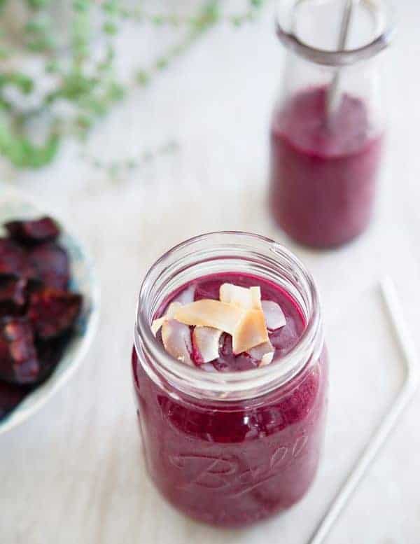 Wild Blueberry Beet Smoothie in a jar