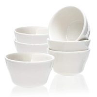 Cole & Hammen - 8 Ounce Porcelain Bouillon Cups - Small Bowl - Dessert, Fruit, Gravy, Sauce - Dishes, White, Set of 6, 1 YEAR WARRANTY