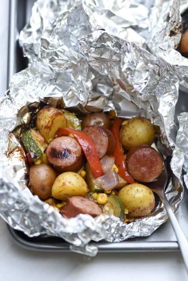 FOIL PACK SOUTHWEST SAUSAGE AND POTATOES