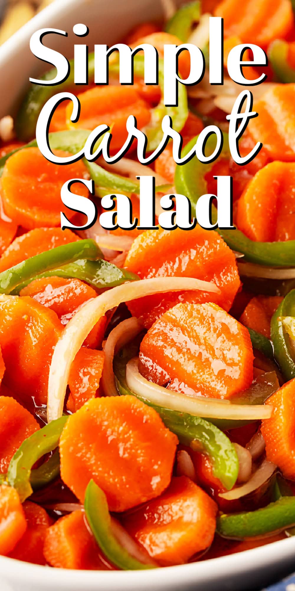 This Marinated Carrot Salad was a staple in our fridge as I grew up. It can be marinated for a long time, so it is perfect to have at the ready for any outing. Marinated Carrot Salad Pin.