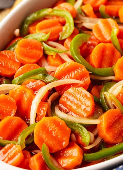 Close-up of Marinated Carrot Salad.
