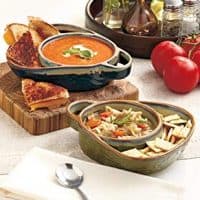 Stoneware Chip, Dip, Soup & Side Bowls for Parties with Rustic, Southwestern Style