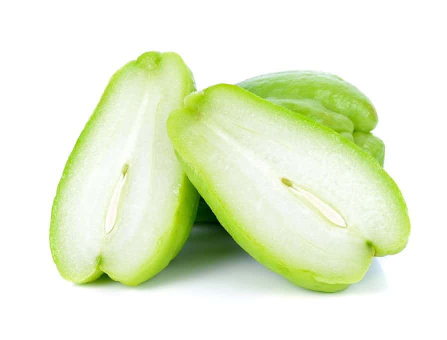 Inside of a Chayote squash