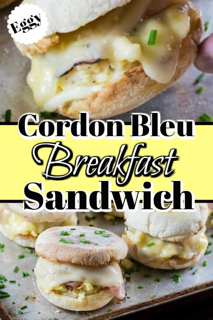 This Cordon Bleu Breakfast Sandwich is so easy to make and can be enjoyed from breakfast to dinner!! #EFA #eggs #breakfastsandwich #cordonbleu