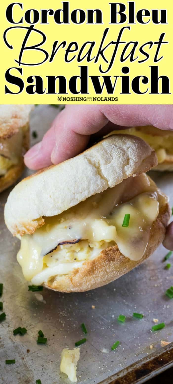 This Cordon Bleu Breakfast Sandwich is so easy to make and can be enjoyed from breakfast to dinner!! #EFA #eggs #breakfastsandwich #cordonbleu