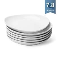 Sweese 151.001 Porcelain Dessert Salad Plates - 7.8 Inch - Set of 6, White