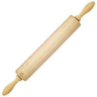 K BASIX Rolling Pin - Classic Wood - Professional Dough Roller - Used by Bakers & Cooks for Pasta, Cookie Dough, Pastry, Bakery, Pizza, Fondant, Chapati - 16.5 inches by 2.2 inches