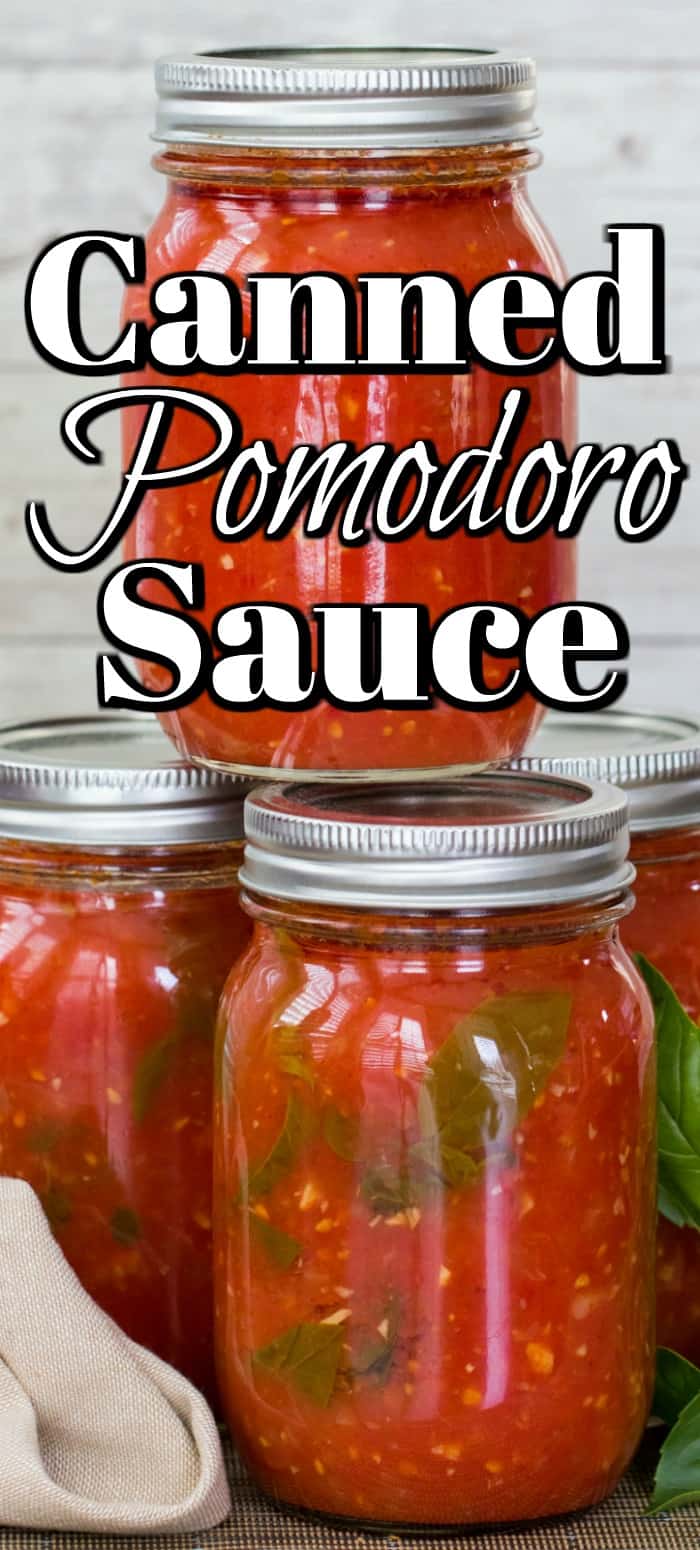 This easy Canned Pomodoro Sauce will sure come in handy all winter long and is so much better then store bought!! #pomodoro #tomatosauce #Italian