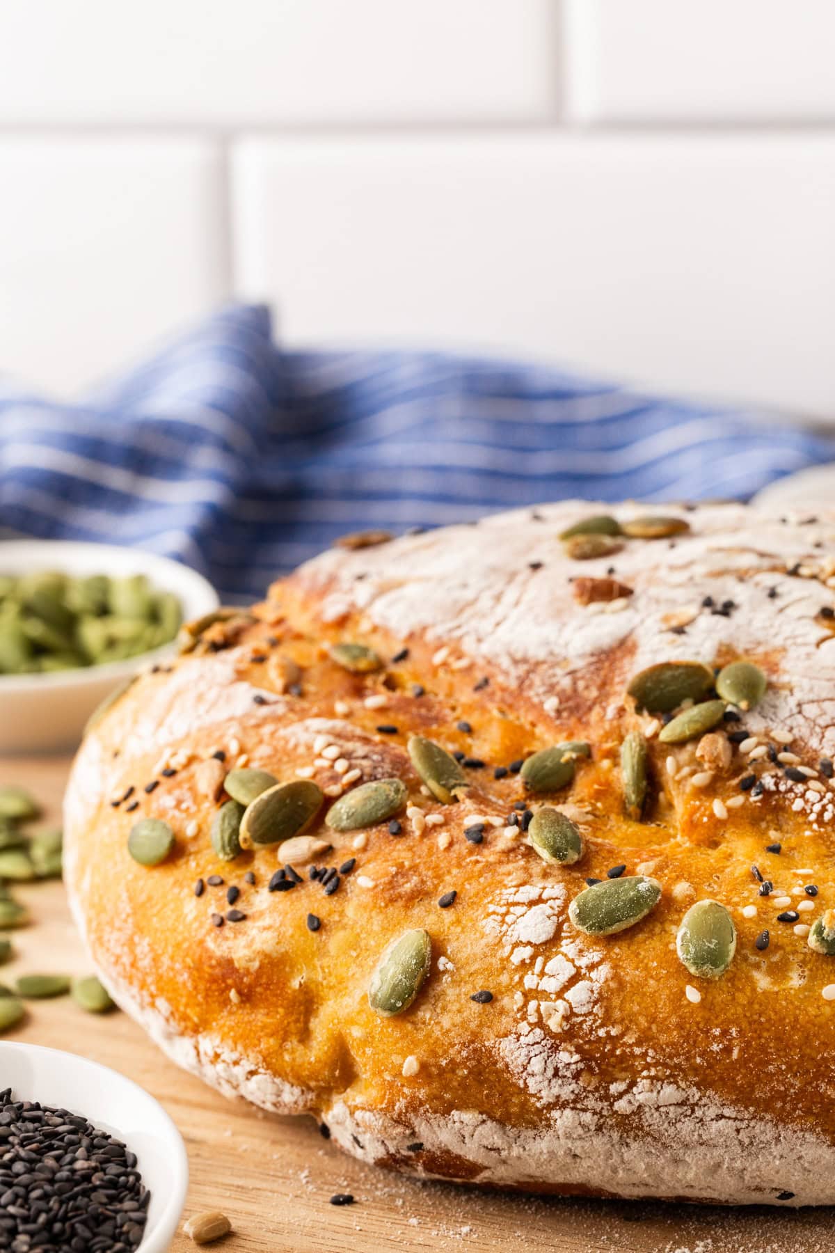 Pumpkin No Knead Bread. 