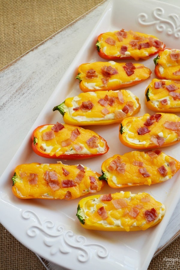 Sweet Pepper Poppers on a white platter