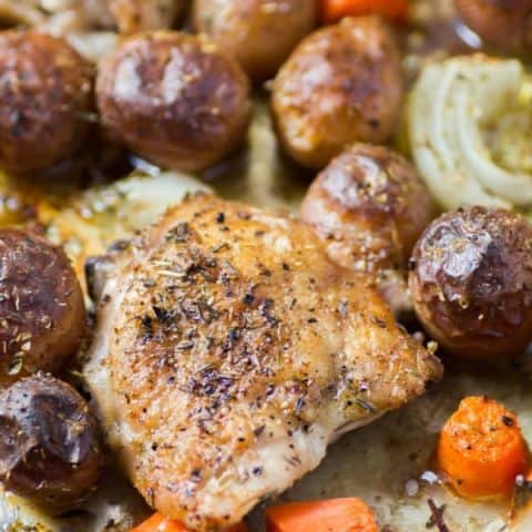 Roasted Sheet Pan Chicken Thighs