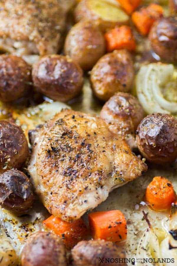 Roasted Sheet Pan Chicken Thighs are simple to make yet scrumptious