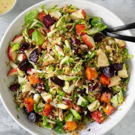 Fall Harvest Salad in a white bowl