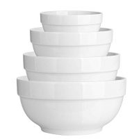 DOWAN 4 Pieces Porcelain Serving Bowl Set, Non Slip Nesting Bowls