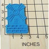 Classic Windmill Shaped Fondant Cookie Cutter and Stamp vintage design #1130