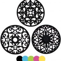 ME.FAN 3 Set Silicone Multi-Use Intricately Carved Trivet Mat