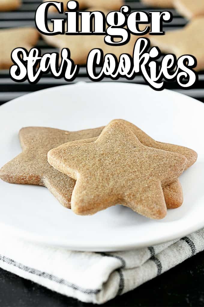 Ginger Star Cookies that remind you of the spice cookies Grandma used to make. Perfectly flavored, buttery and so good -- they don't need frosting. #spicecookies #starcookies #gingercookies