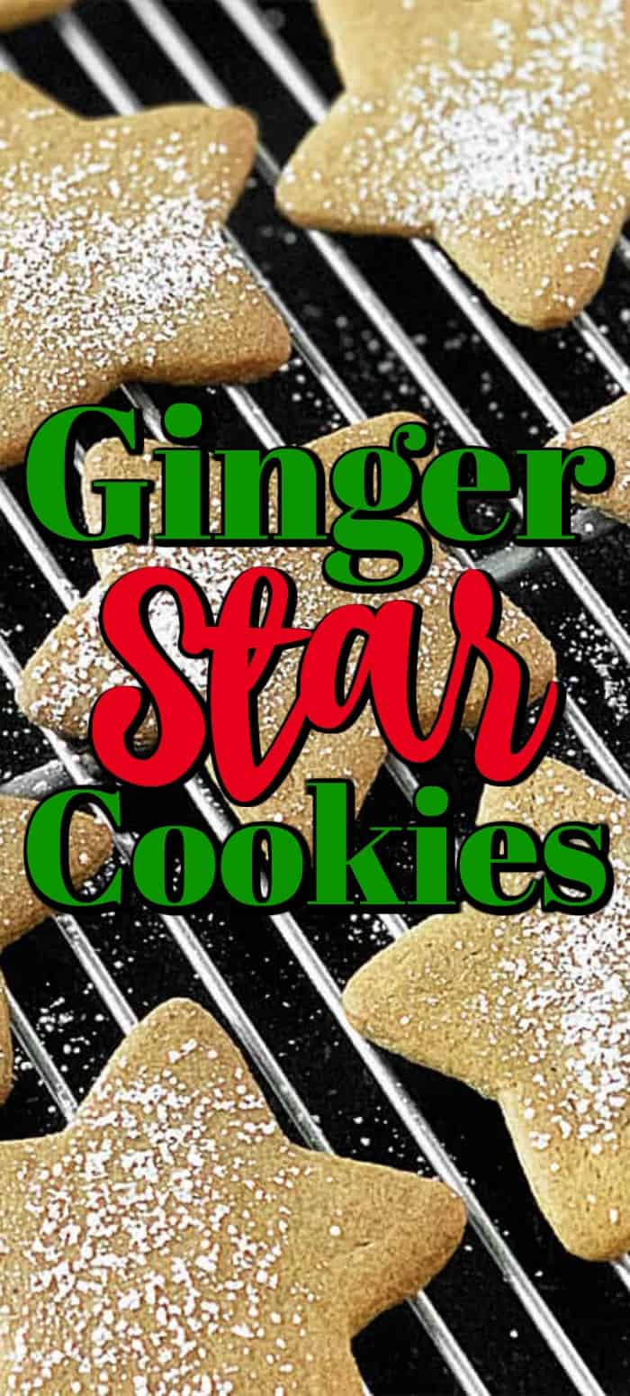 Ginger Star Cookies that remind you of the spice cookies Grandma used to make. Perfectly flavored, buttery and so good -- they don't need frosting. #spicecookies #starcookies #gingercookies