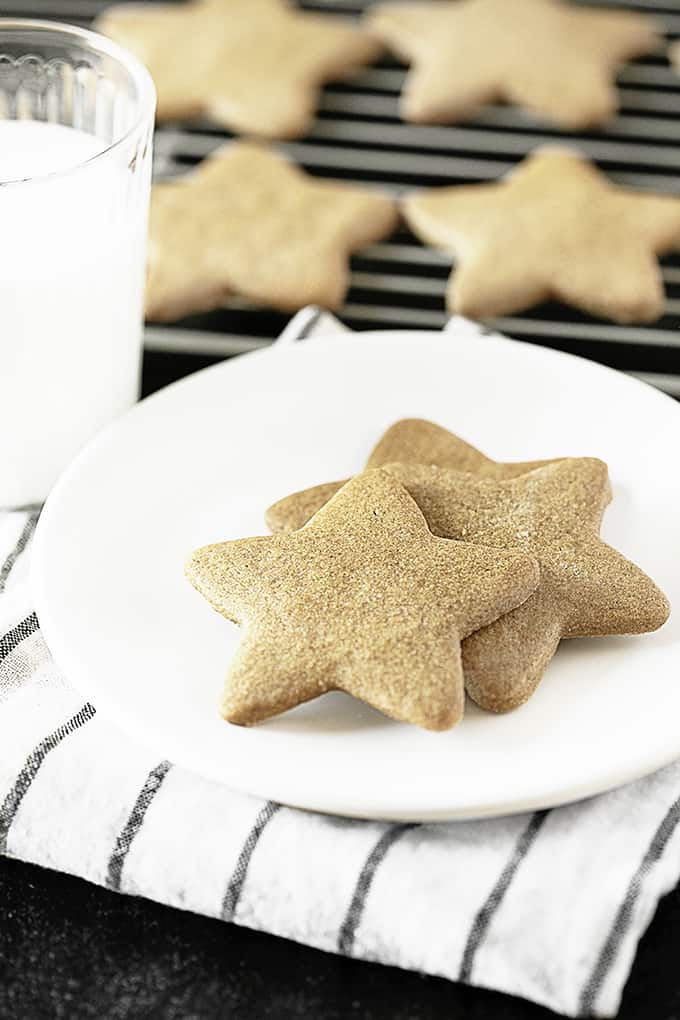 Ginger Star Cookies with milk