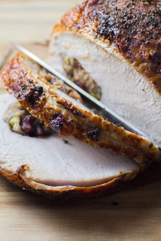 Stuffed roasted turkey breast