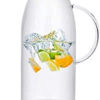 Purefold 100 Ounces Large Glass Pitcher with Lid, Hot/Cold Water Pitcher with Handle, Juice and Iced Tea Beverage Carafe