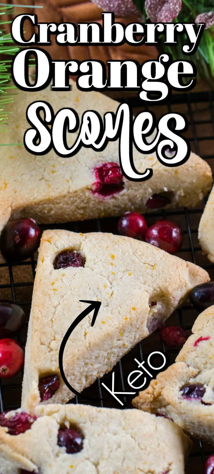 These Cranberry Orange Scones are a keto friendly recipe that is perfect for the holidays!! #cranberry #orange #scones #keto