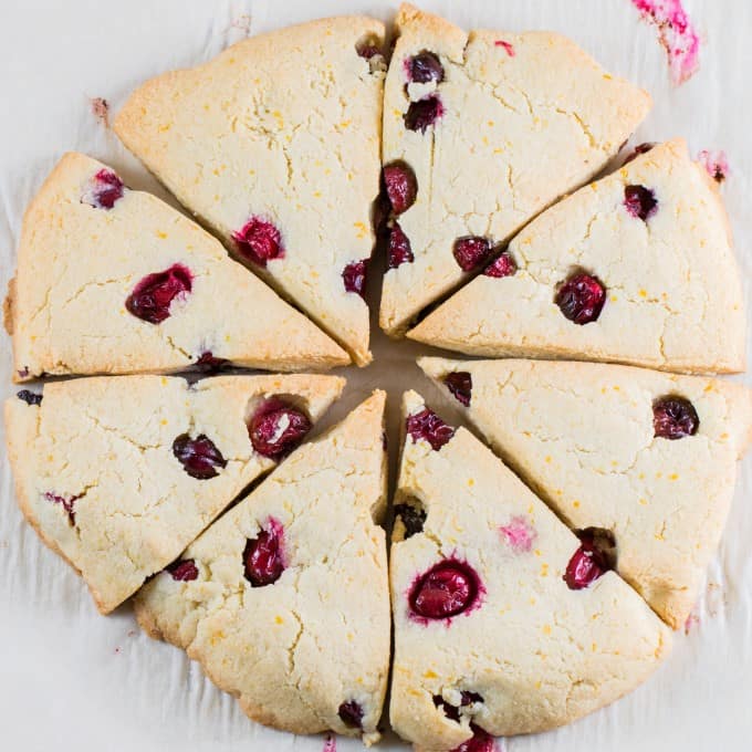 Overhead view of scones in a circle