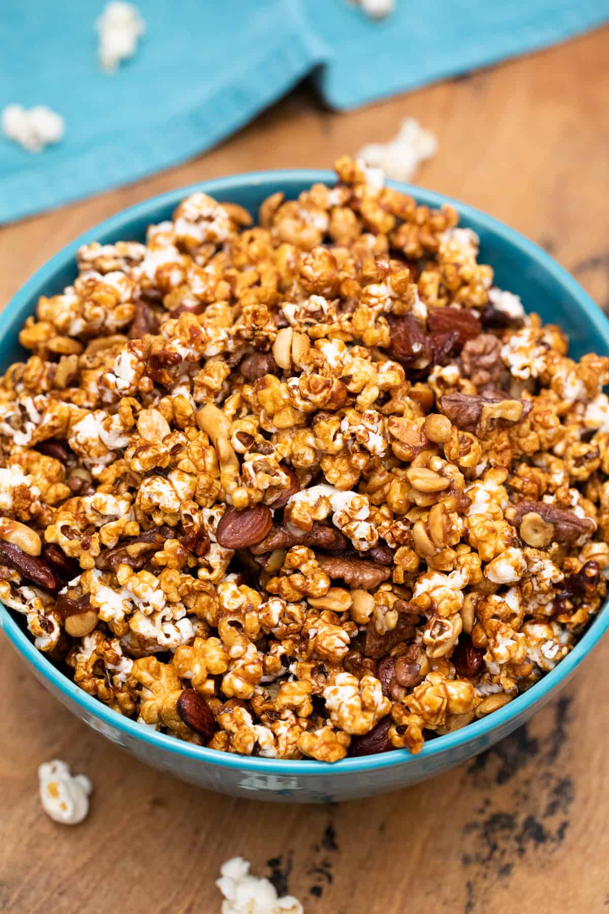 Poppycock in a blue bowl