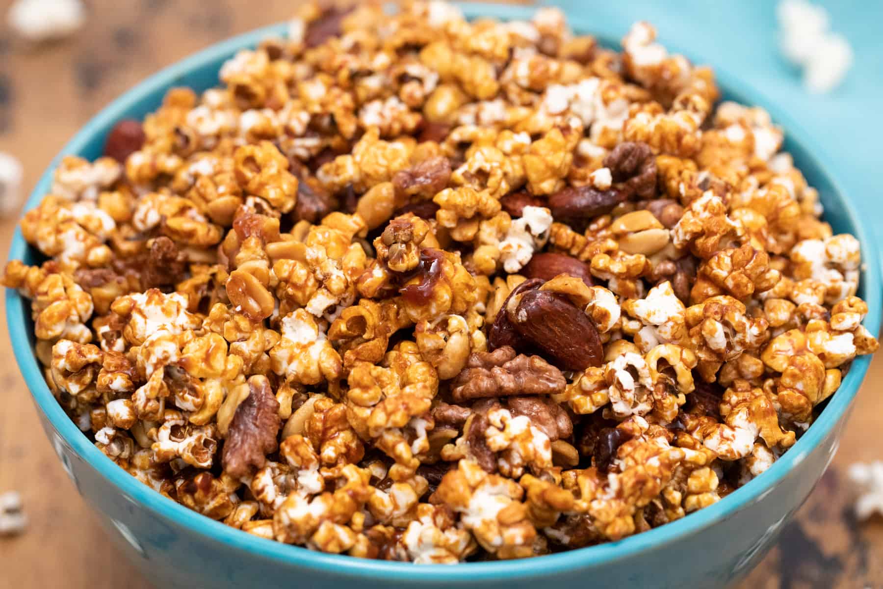 Poppycock in a blue bowl