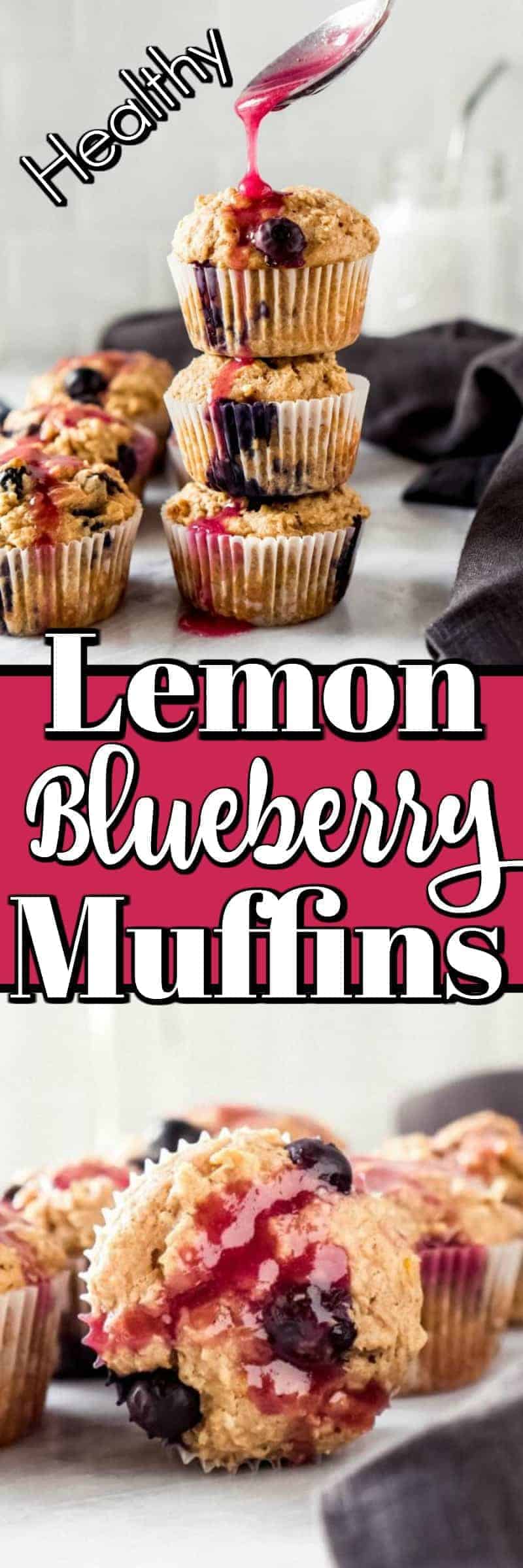 Healthy Oatmeal Lemon Blueberry Muffins