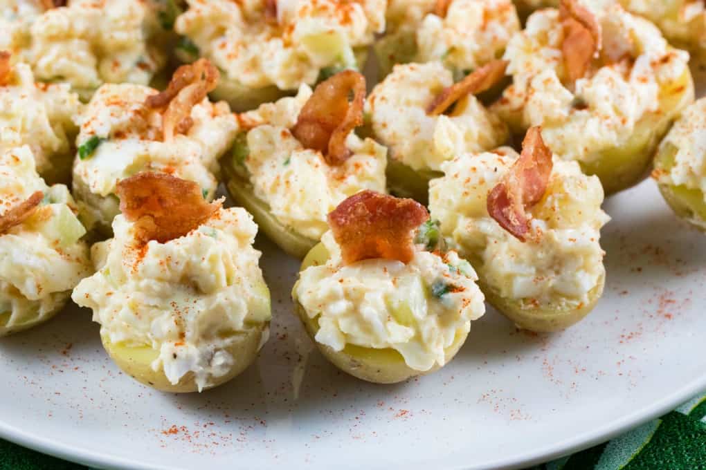 Platter of stuffed potatoes