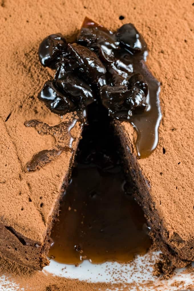 Close up of Chocolate Prune Cake