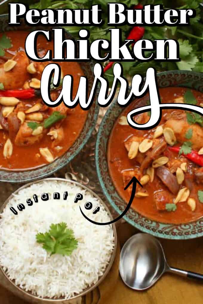 This easy but amazing Instant pot meal Peanut Butter Chicken Curry is made in no time. It is so good it could be served to company but simple enough to enjoy any day!! #peanutbutter #chicken #curry #instantpot