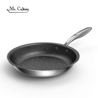 Mr Captain 18/10 Tri-Ply Bonded Stainless Steel 11 Inch Nonstick Frying Pan Skillet Pan,Stone-Derived Non-Stick Granite Coating Omelette Pan Induction Compatible Dishwasher Safe