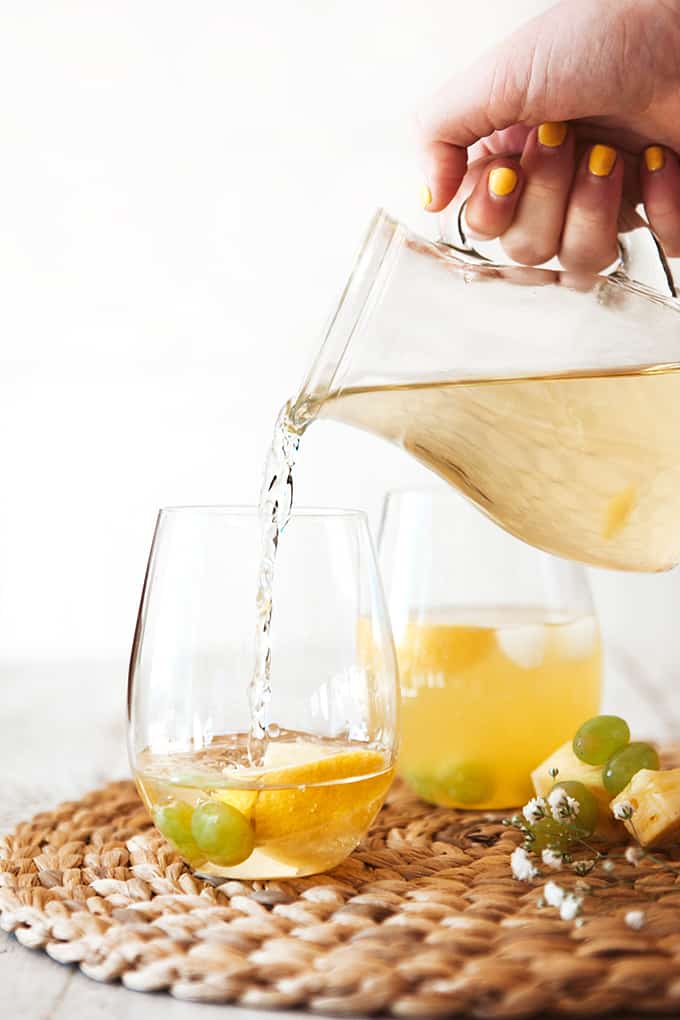 Making a White Grape and Pineapple Spritzer