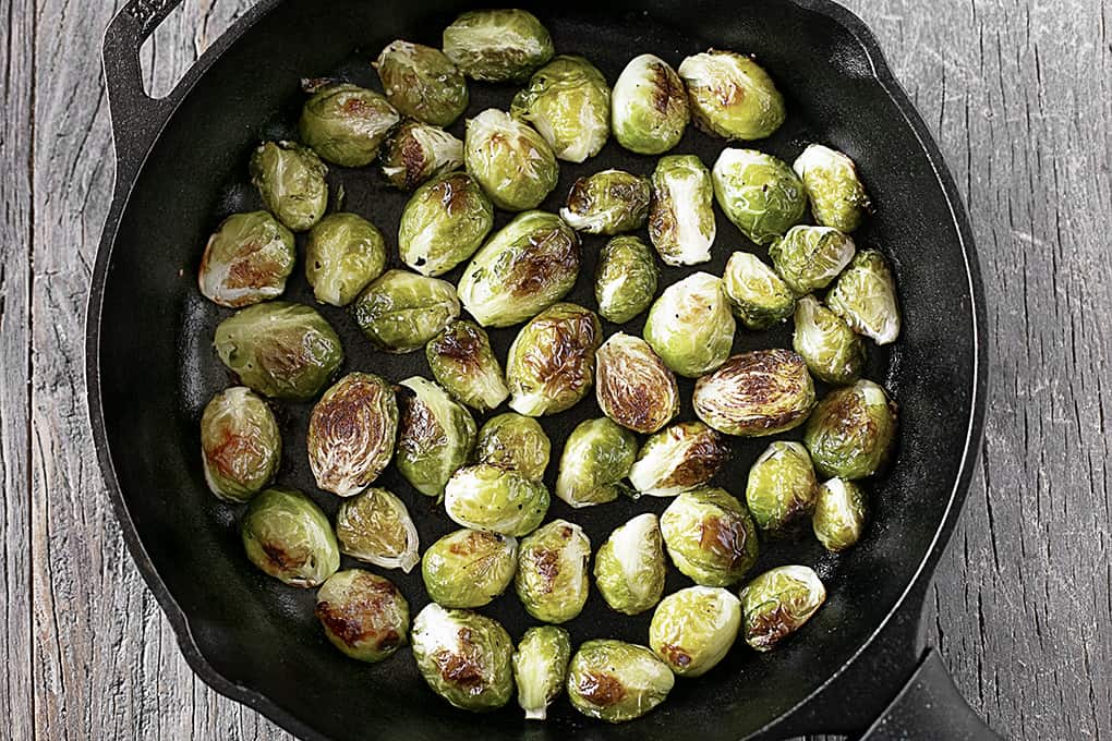 Roasted Brussels Sprouts in Skillet