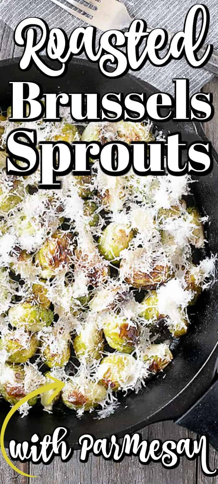 This Roasted Brussels Sprout Recipe with Parmesan is an easy side dish that will be perfect with so many meals!! #Brusselssprouts #sidedish #Parmesan