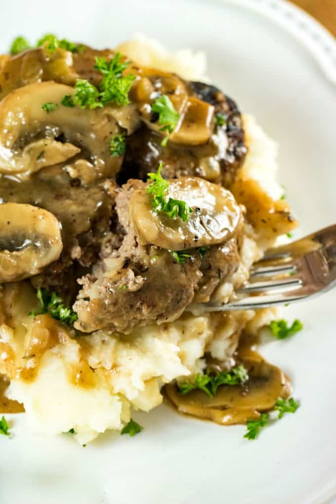 Salisbury Steak with Mushroom Gravy is easy comfort food at its best!