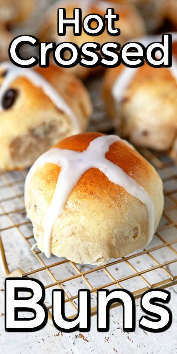 These Hot Crossed Buns are easier to make than you might think. They double in size from when you first roll them into balls and bake to a gorgeous golden brown! #hotcrossedbuns #Easter