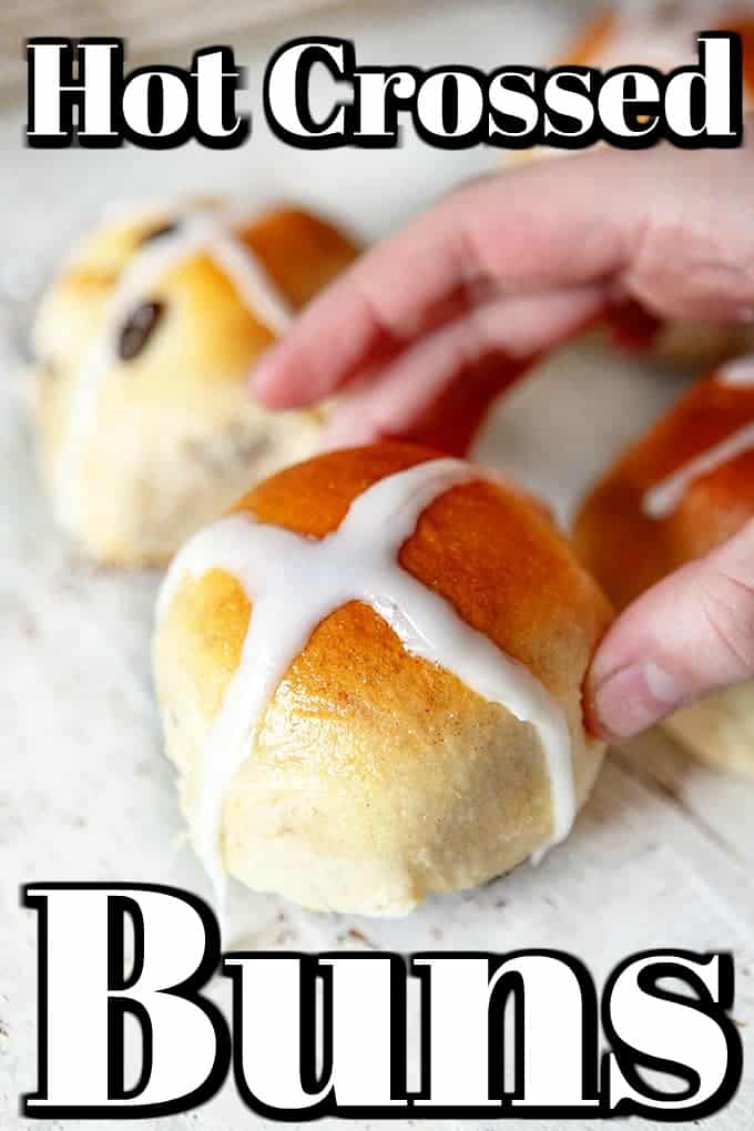 These Hot Crossed Buns are easier to make than you might think. They double in size from when you first roll them into balls and bake to a gorgeous golden brown! #hotcrossedbuns #Easter